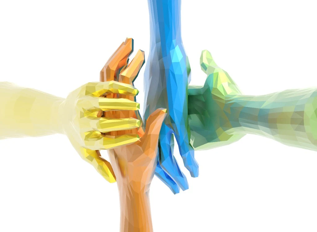 Illustration de mains unies, symbole de l’engagement et de la solidarité